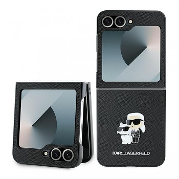 Karl Lagerfeld Saffiano Samsung Galaxy Z Flip6 Flip7 FE růžová Karl&Choupette Metal Pin