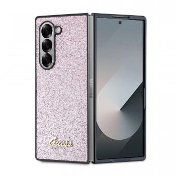Guess Glitter Script pouzdro Samsung Galaxy Z Fold6 růžové