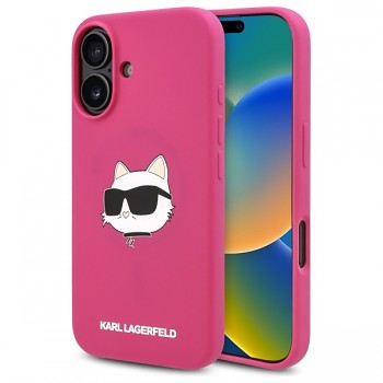 Karl Lagerfeld Silicone MagSafe iPhone 16 Fuchsiová Choupette Head