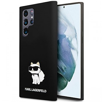 Karl Lagerfeld Silicone pouzdro Samsung Galaxy S24 Ultra Choupette černé