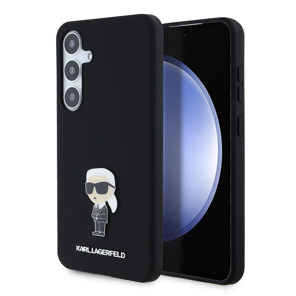 Levně Karl Lagerfeld Silicone pouzdro Samsung Galaxy S24 Plus Ikonik Metal Pin růžové