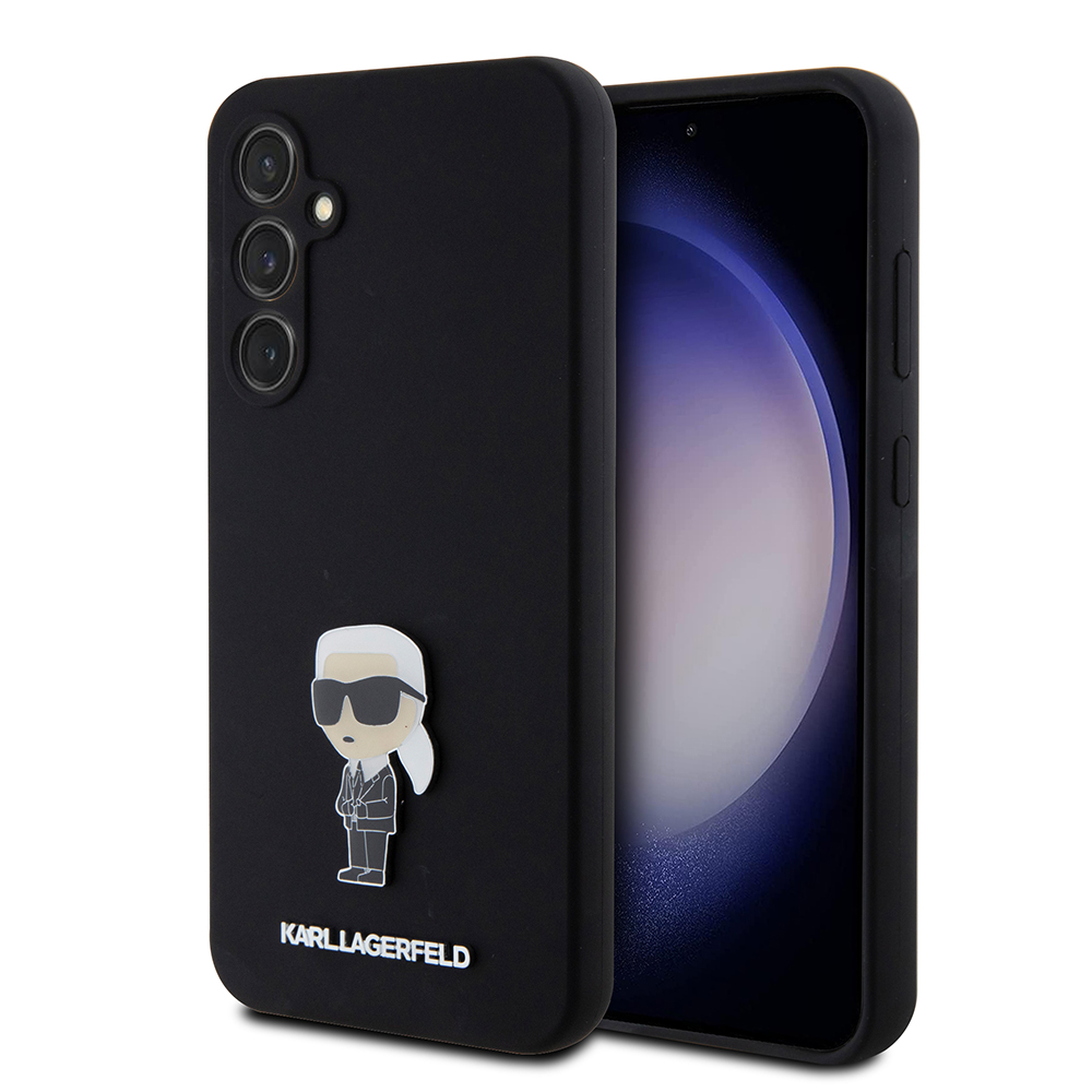 Levně Karl Lagerfeld Silicone Samsung Galaxy S23 FE Ikonik Metal Pin růžová