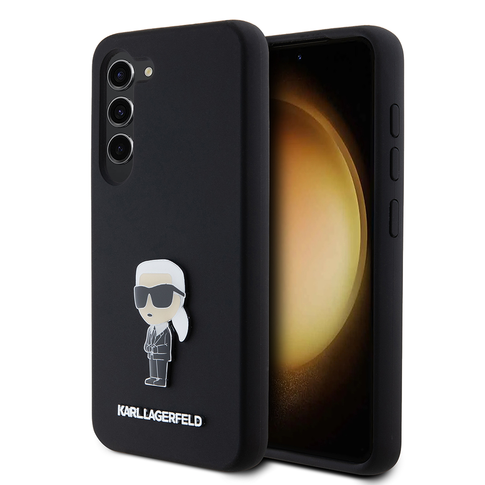 Levně Karl Lagerfeld Silicone Samsung Galaxy S23 Ikonik Metal Pin růžová