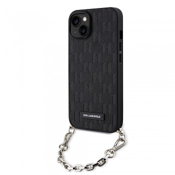 Karl Lagerfeld Saffiano Monogram Chain pro iPhone 14 černá