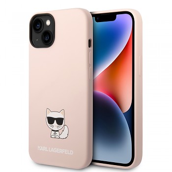 Karl Lagerfeld Silicone pouzdro iPhone 14 Plus růžová Choupette Body