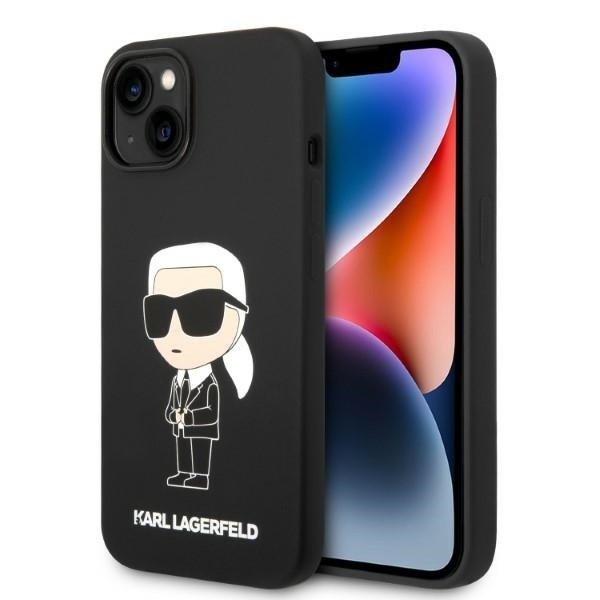 Levně Karl Lagerfeld Silicone pouzdro iPhone 14 Plus černé Ikonik