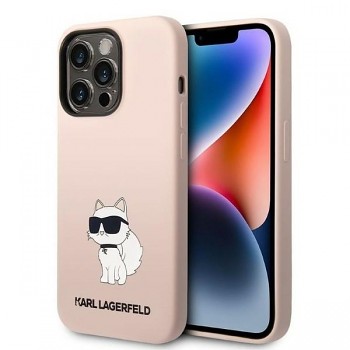 Karl Lagerfeld Silicone pouzdro iPhone 14 Pro Max růžová Choupette
