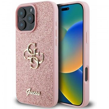 Guess Glitter Fixed Big 4G GUHCP16LHG4SGP iPhone 16 Pro růžová