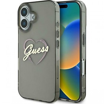 Guess Hardcase IML Heart GUHCP16SHCHGSPK iPhone 16 Černá