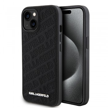 Karl Lagerfeld Diagonal Quilted K Pattern KLHCP15SPQKPMK iPhone 15 černý