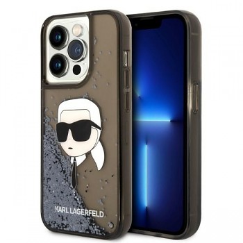 Karl Lagerfeld Hardcase Glitter iPhone 14 Pro Karl Head růžová