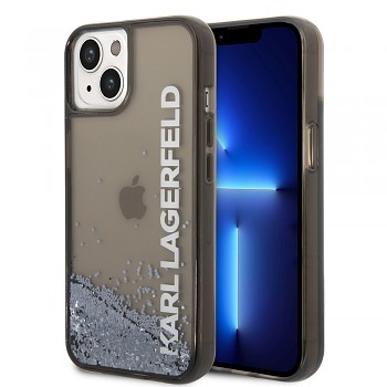 Karl Lagerfeld Hardcase Liquid Glitter iPhone 14 Elong stříbrný