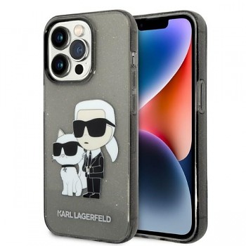 Karl Lagerfeld Hardcase Glitter iPhone 14 Pro Max Karl&Choupette růžová
