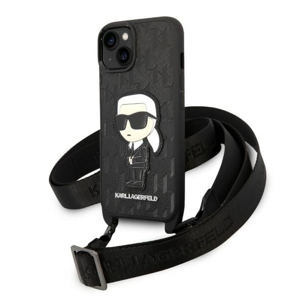 Levně Karl Lagerfeld Hardcase Monogram iPhone 14 Plus Ikonik Patch černá