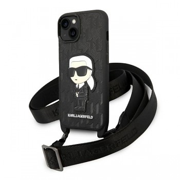 Karl Lagerfeld Hardcase Monogram iPhone 14 Plus Ikonik Patch černá