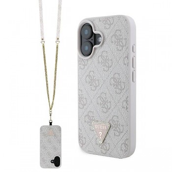 Guess Leather Metal Logo Strass Crossbody GUHCP16SP4TDSCPP iPhone 16 růžová