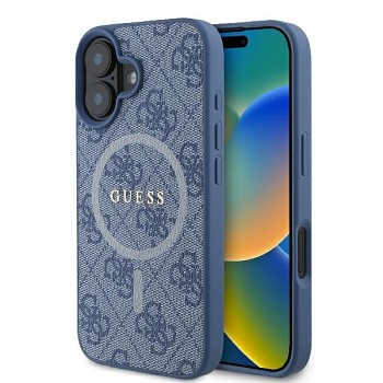 Guess 4G Ring Classic Logo MagSafe iPhone 16 Modrá
