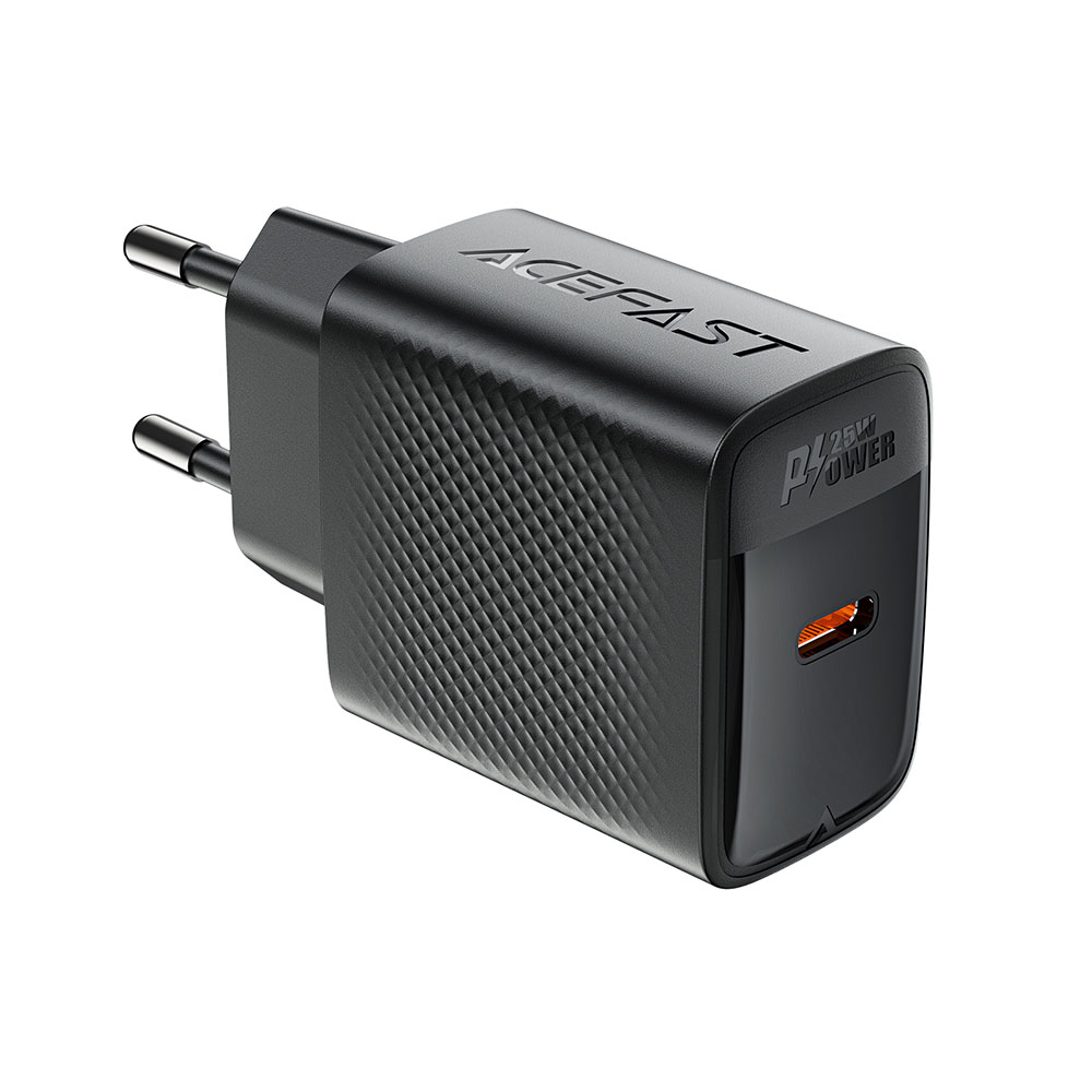 Levně Acefast Wall Charger A104 USB-C PD25W GaN Technologie Rychlé Nabíjení Černá
