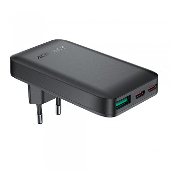 Acefast Wall Charger A100 2x Type-C USB 3v1 GaN Technologie PD65W Rychlé Nabíjení Černá