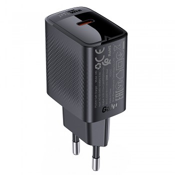 Acefast Wall Charger A82 Type-C GaN Technologie PD20W Podpora Rychlého Nabíjení Černá