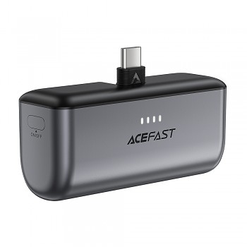 Acefast Power Bank M9-5000 2x Type-C PD20W 5000mAh LED skládací zástrčka černá