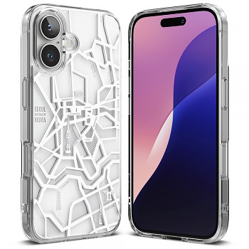 Ringke Fusion Design iPhone 16 Plus mapa Soulu bílá