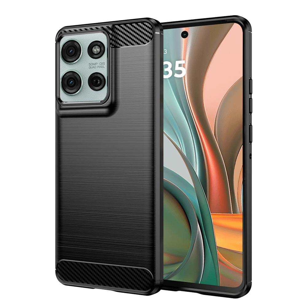 Levně Pouzdro Techsuit Carbon Silicone pro Motorola Moto G75 černé