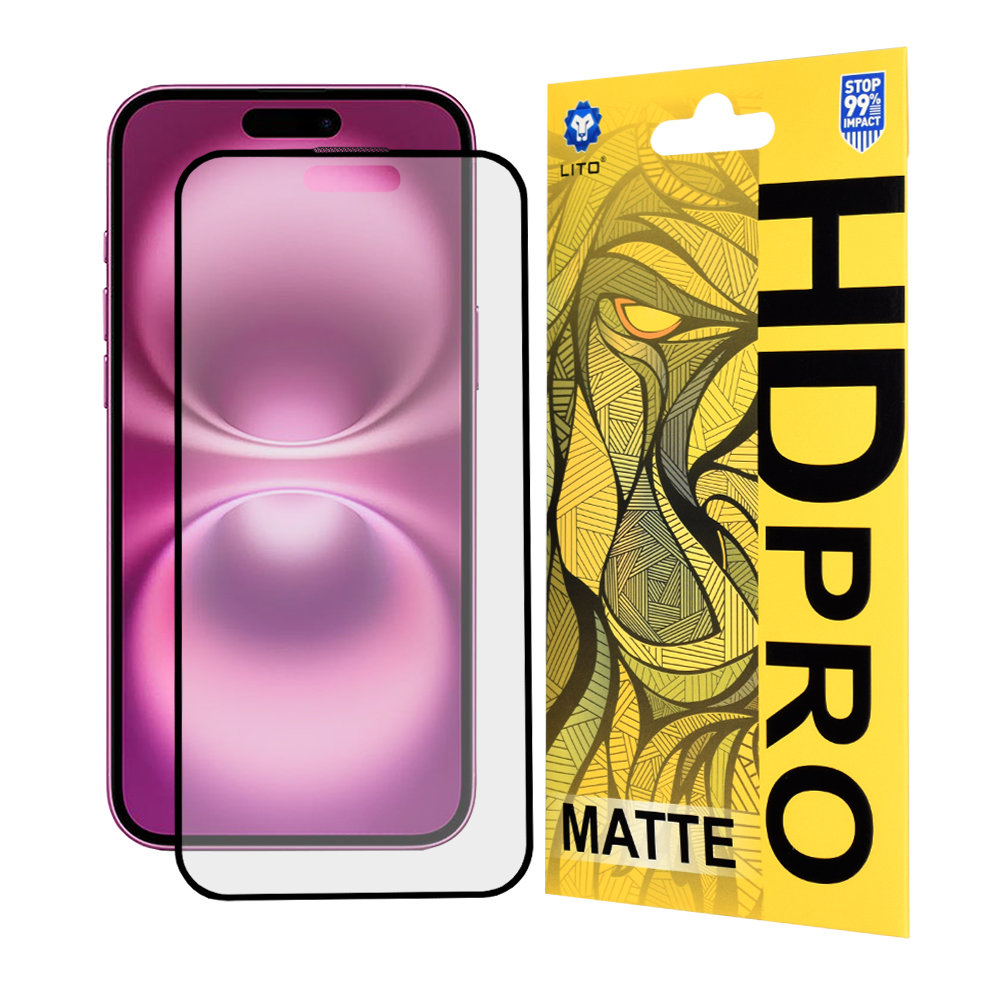 Levně Lito HD Pro Matte pro iPhone 16 Plus černá