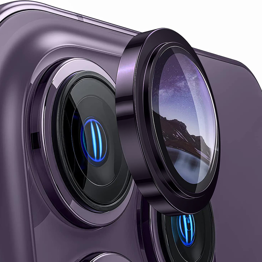 Levně Lito S+ ochranné sklo na fotoaparát iPhone 14 Pro iPhone 14 Pro Max tmavě fialová