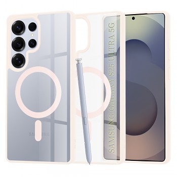 Techsuit MagSafe Pro pro Samsung Galaxy S25 Ultra v růžové barvě