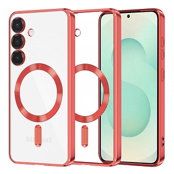 Techsuit Luxury Crystal MagSafe pro Samsung Galaxy S25 Plus červená