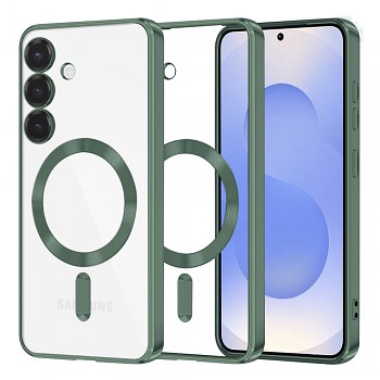 Techsuit Luxury Crystal MagSafe pro Samsung Galaxy S25 v tmavě zelené