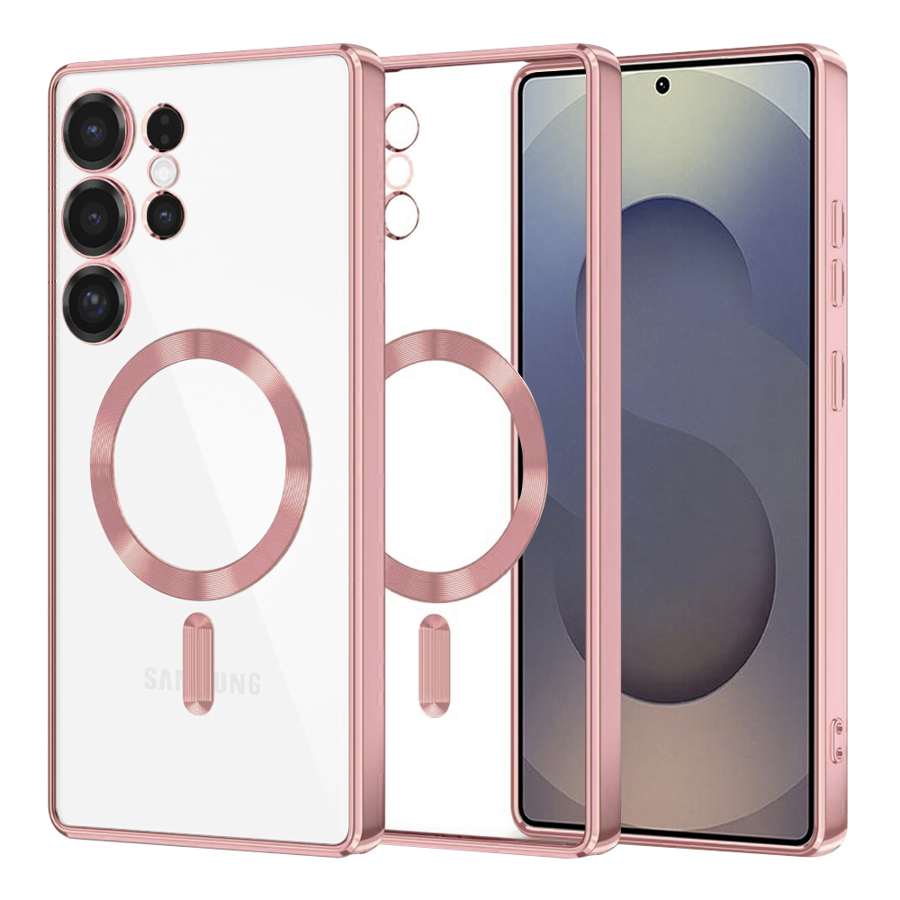 Levně Techsuit Luxury Crystal MagSafe pro Samsung Galaxy S25 Ultra růžová