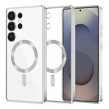 Techsuit Luxury Crystal MagSafe pro Samsung Galaxy S25 Ultra stříbrný