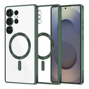 Techsuit Luxury Crystal MagSafe pro Samsung Galaxy S25 Ultra v tmavě zelené