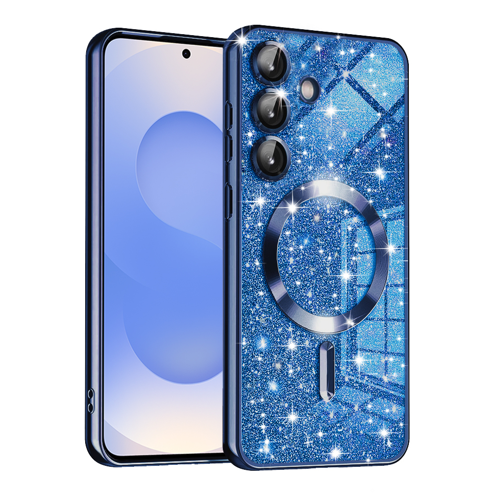Levně Techsuit Luxury Glitter MagSafe pro Samsung Galaxy S25 v tmavě modré