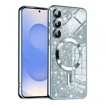 Techsuit Luxury Glitter MagSafe pro Samsung Galaxy S25 světle modrá