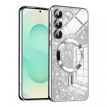 Techsuit Luxury Glitter MagSafe pro Samsung Galaxy S25 Plus stříbrná