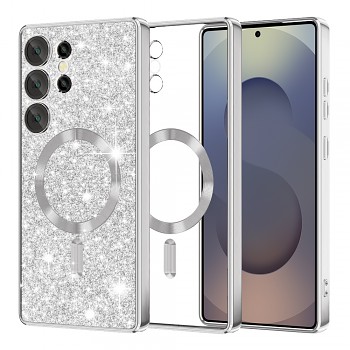 Techsuit Luxury Glitter MagSafe pro Samsung Galaxy S25 Ultra stříbrná
