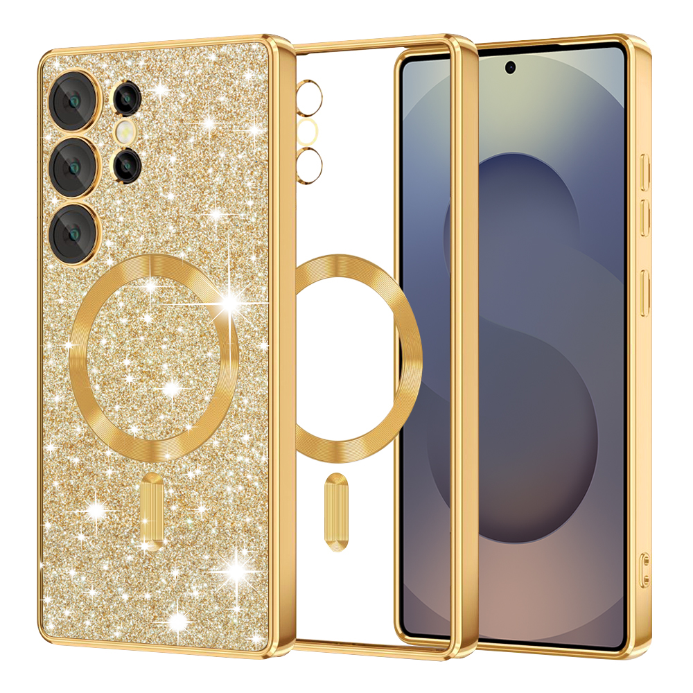 Levně Techsuit Luxury Glitter MagSafe pro Samsung Galaxy S25 Ultra zlatá