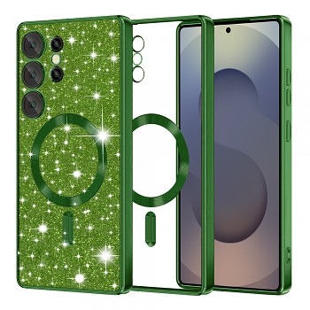 Techsuit Luxury Glitter MagSafe pro Samsung Galaxy S25 Ultra tmavě zelená