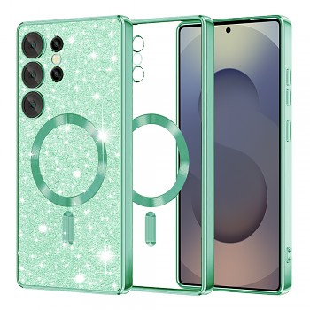 Techsuit Luxury Glitter MagSafe pro Samsung Galaxy S25 Ultra světle zelená