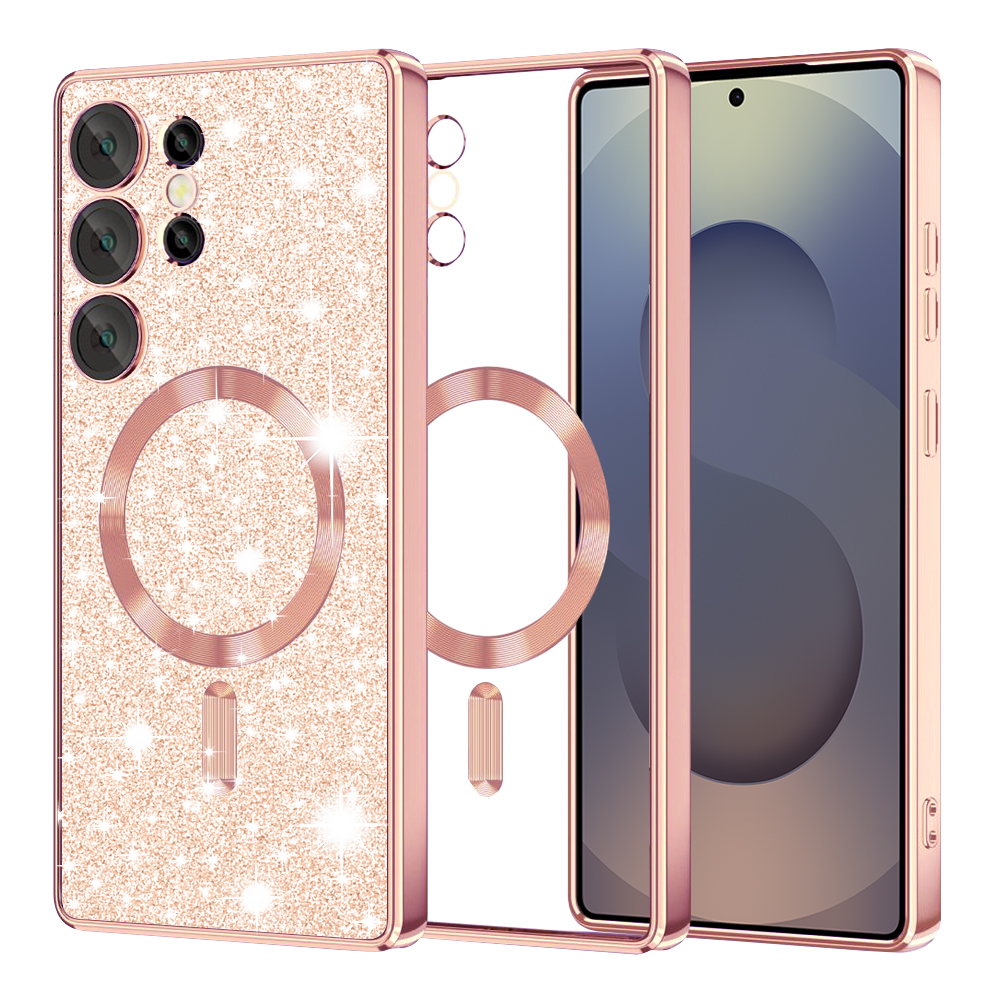 Levně Techsuit Luxury Glitter MagSafe pro Samsung Galaxy S25 Ultra růžově zlatá