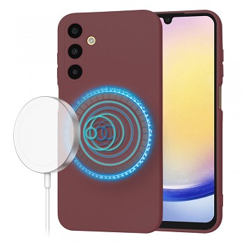 Techsuit SoftFlex MagSafe pro Samsung Galaxy A25 5G švestkově červená