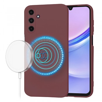 Techsuit SoftFlex MagSafe pro Samsung Galaxy A15 4G / A15 5G švestkově červená