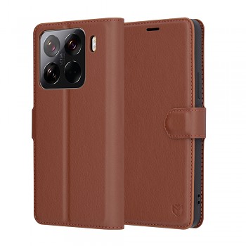 Kožené pouzdro Techsuit Xiaomi 15 Pro hnědé