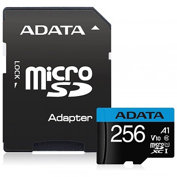 Adata paměťová karta MicroSDXC adaptér Class 10 UHS-I U1 256GB černá