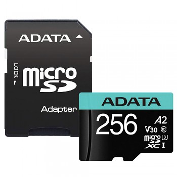 Adata paměťová karta MicroSDXC adaptér Class 10 UHS-I U3 256GB černá