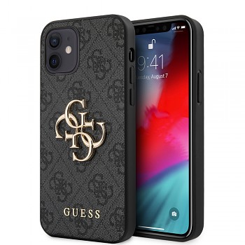 Guess Hardcase 4G Big Metal Logo pro iPhone 12/12 Pro šedá