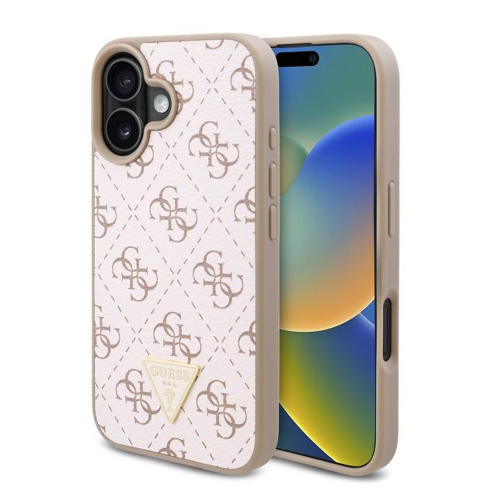 Levně Guess Hardcase 4G Triangle Metal Logo iPhone 16 Plus bílý